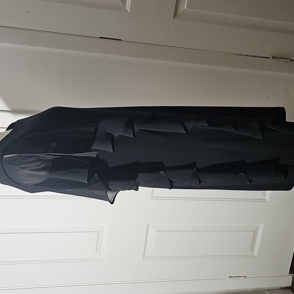 Chico's black dress. Size 1, medium 8. Easy pop over. Great for travel. Ruffle - Picture 2 of 4